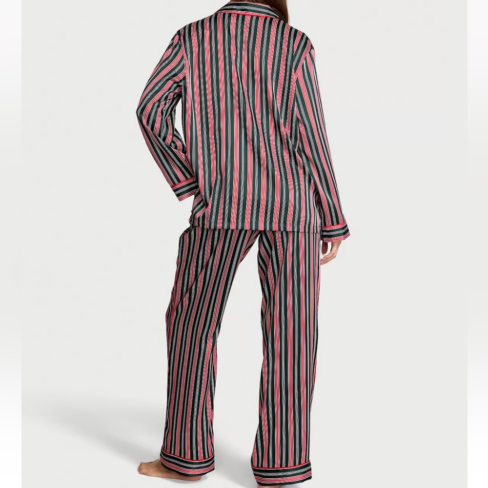 Victoria's Secret Satin Festive Striped Pajama Set - Picture 2 of 5